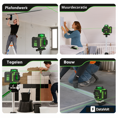 DataVolt 4D Kruislijnlaser – 16 Lijnen · 360° · 50 Meter Meetbereik