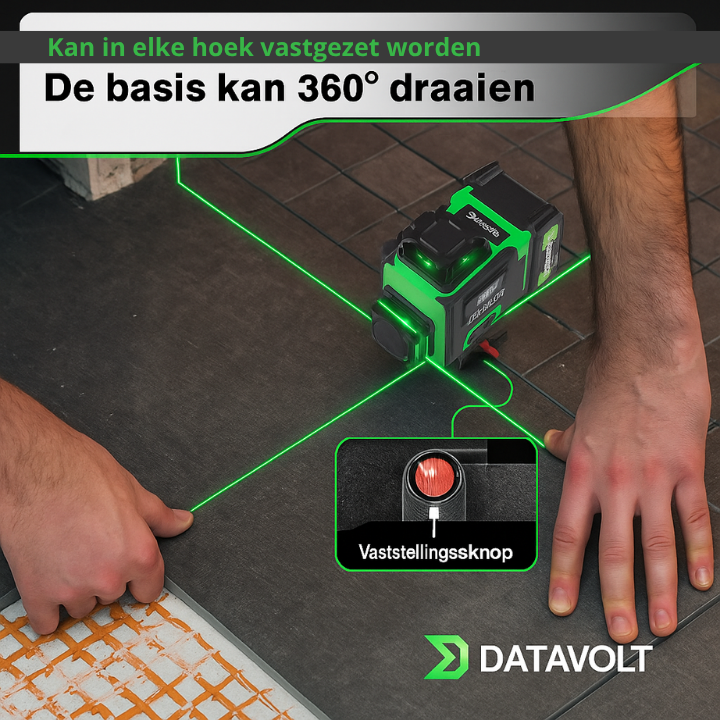 DataVolt 4D Kruislijnlaser – 16 Lijnen · 360° · 50 Meter Meetbereik