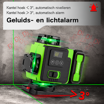 DataVolt 4D Kruislijnlaser – 16 Lijnen · 360° · 50 Meter Meetbereik